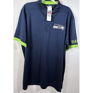 NFL Team Apparel Polo Shirt‎ Size 2XL Seattrle Sea Hawks Short Sleeves New